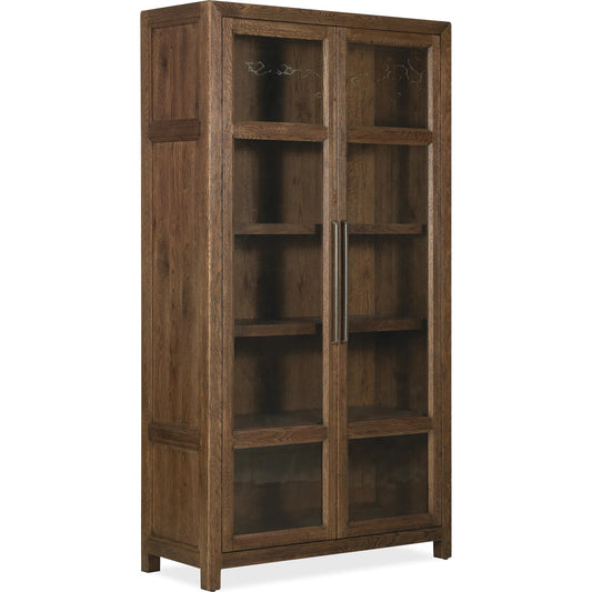 Driftwood Display Cabinet by Hooker Furniture. Made from oak solids, oak veneers, seeded glass, fabric, 100% polyester in a transitional style.