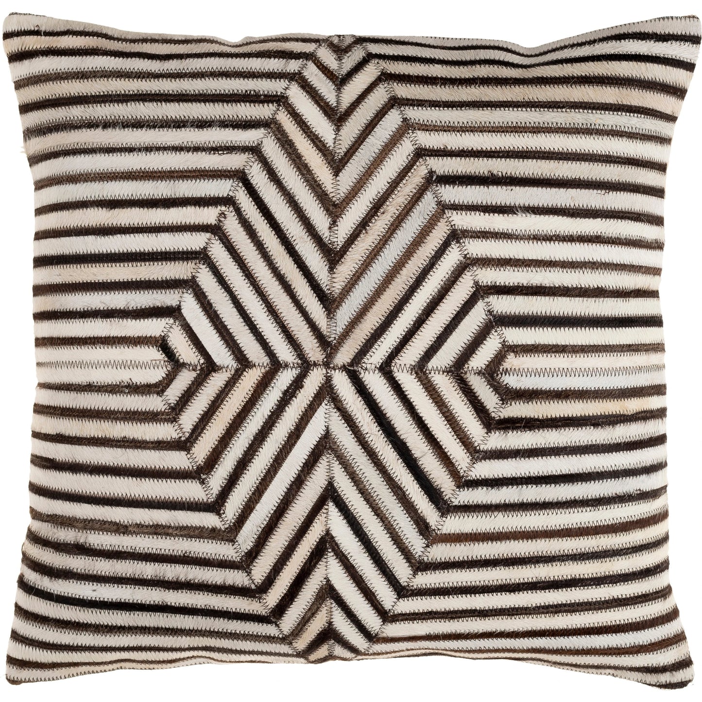 000 SI-1887044,SI-1887045 | Primary Silo | Nashville Pillow - 23455 by Surya in cream, tan, black, light gray. Made from 100% hair on hide, 100% cotton in a unique style.