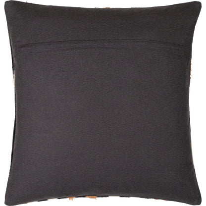 Nashville Pillow - 9805 by Surya in light silver, jet black, steel grey, brick. Made from front: 100% leather, back: 100% cotton in a modern style.