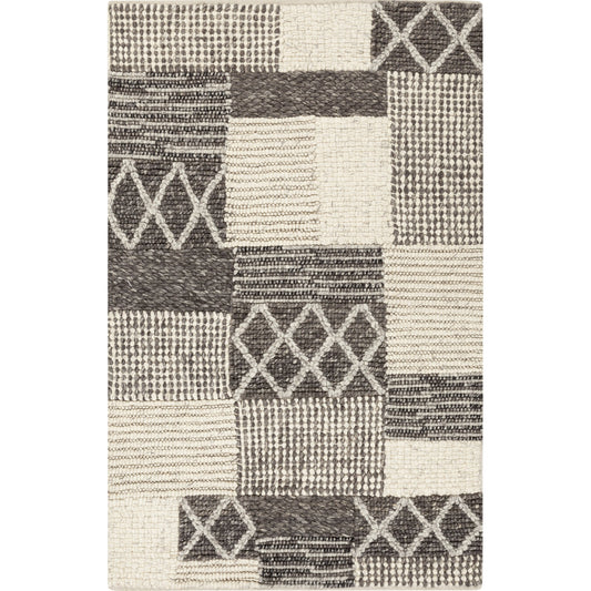 Nico Rug - 12757 by Surya in charcoal, black, gray, ivory. Made from 100% wool in a unique style.
