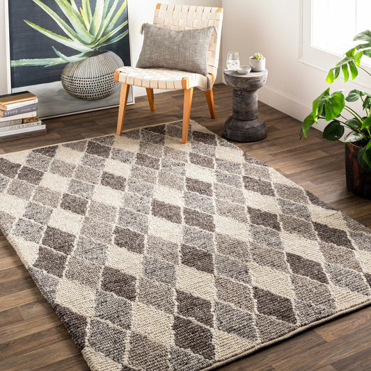 Nico Rug - 12759 by Surya in charcoal, black, gray, ivory. Made from 100% wool in a unique style.