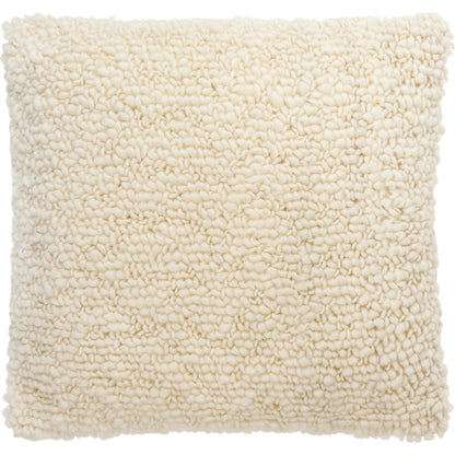 Noida Pillow - 479639 by Surya in ivory, cream, off-white. Made from front: 90% wool, 10% cotton, back: 100% cotton in a modern style.