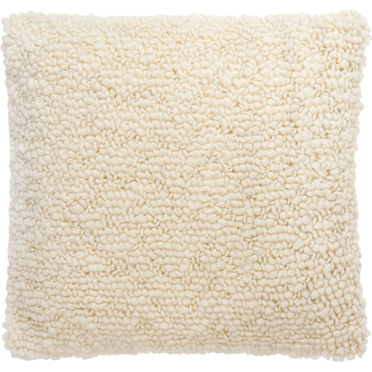 Noida Pillow - 479639 by Surya in pearl, natural, off-white, khaki. Made from front: 90% wool, 10% cotton, back: 100% cotton in a modern style.
