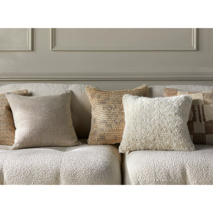Noida Pillow - 479639 by Surya in ivory, cream, off-white. Made from front: 90% wool, 10% cotton, back: 100% cotton in a modern style.