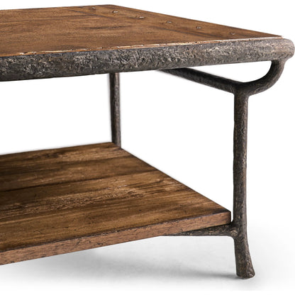 Forge Iron Cocktail Table by Jonathan Charles in cast metal finish. Made from main aluminum in a unique style.