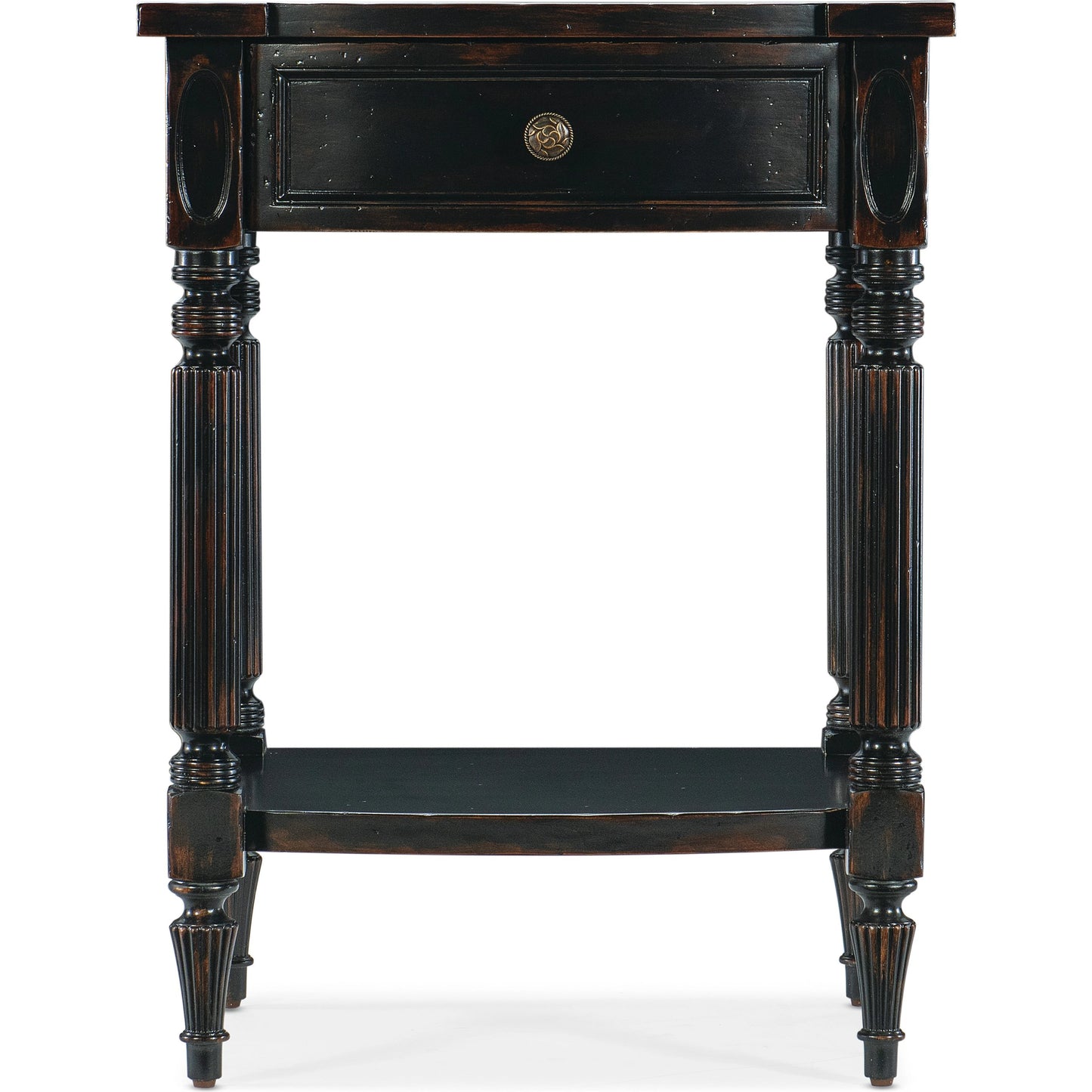 002 SI-2029044 | Additional Silo | Charleston One-Drawer Telephone Table by Hooker Furniture in black cherry. Made from cherry veneers in a traditional style.