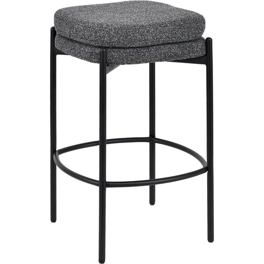 Nina Counter Stool (Set of 2) by LH Imports in black. Made from polyester, foam, iron, plywood in a transitional style.