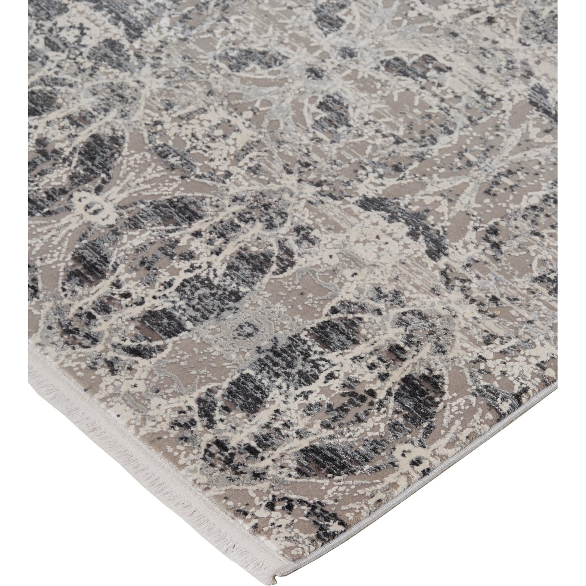 Cadiz Oriental Rug - 3990F by Feizy in gray, taupe, ivory. Made from viscose, acrylic in a unique style.