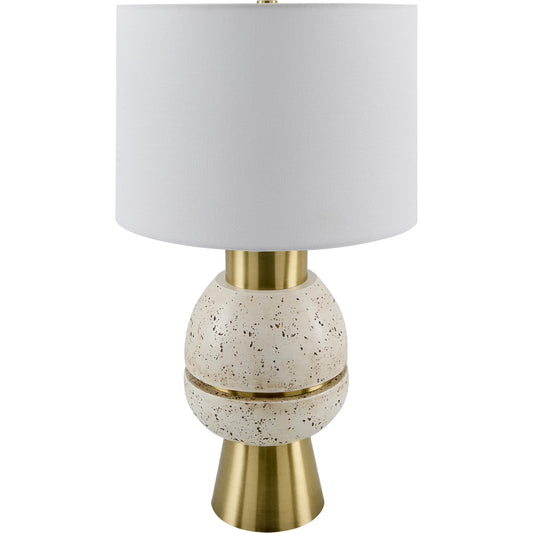 Niobe Accent Table Lamp by Livabliss in metallic, plated, painted. Made from resin, iron, linen in a unique style.