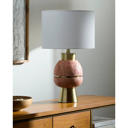 Niobe Accent Table Lamp by Livabliss in metallic, plated, painted. Made from resin, iron, linen in a unique style.