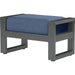 Redondo Outdoor Ottoman by Sunset West in grays. Made from aluminum in a modern style.