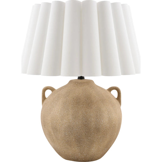 Nivalis Accent Table Lamp by Livabliss in gray, white, translucent and hand painted gray. Made from ceramic, metal, polyester, iron in a unique style.