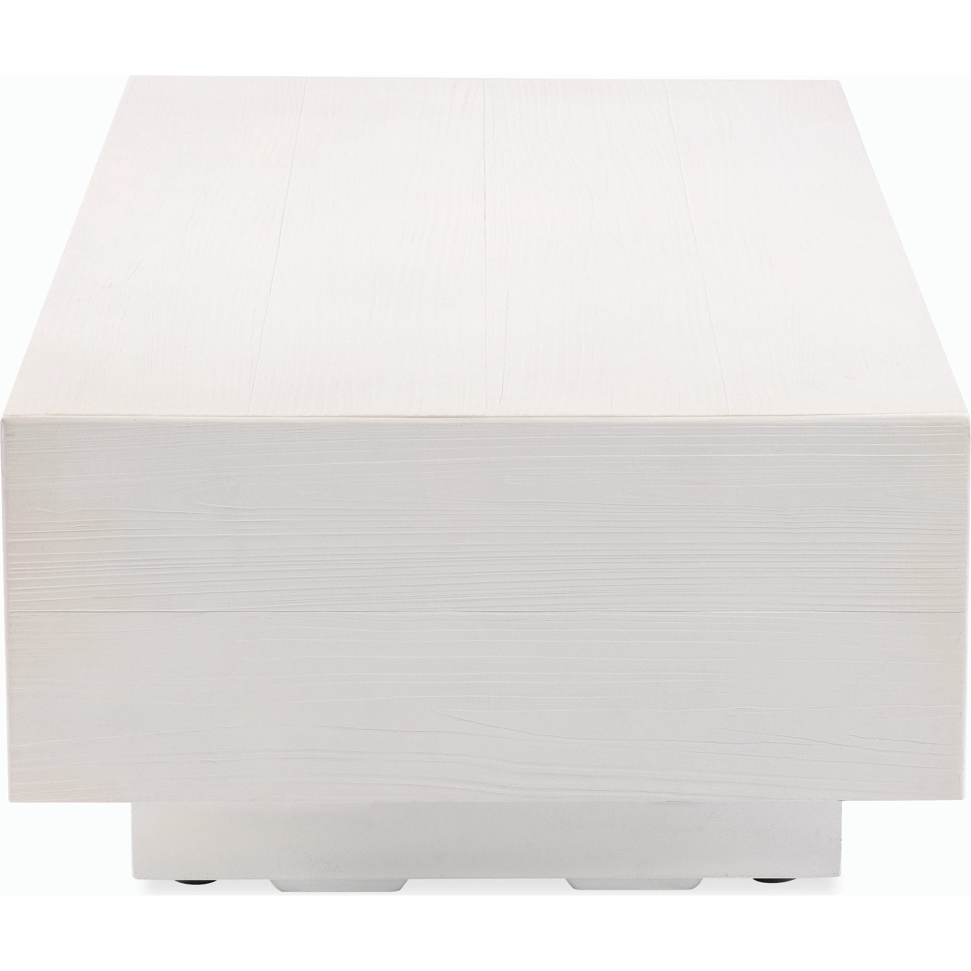 GRFC Outdoor Faux Bois Coffee Table by Sunset West in bone. Made from gfr concrete in a modern style.