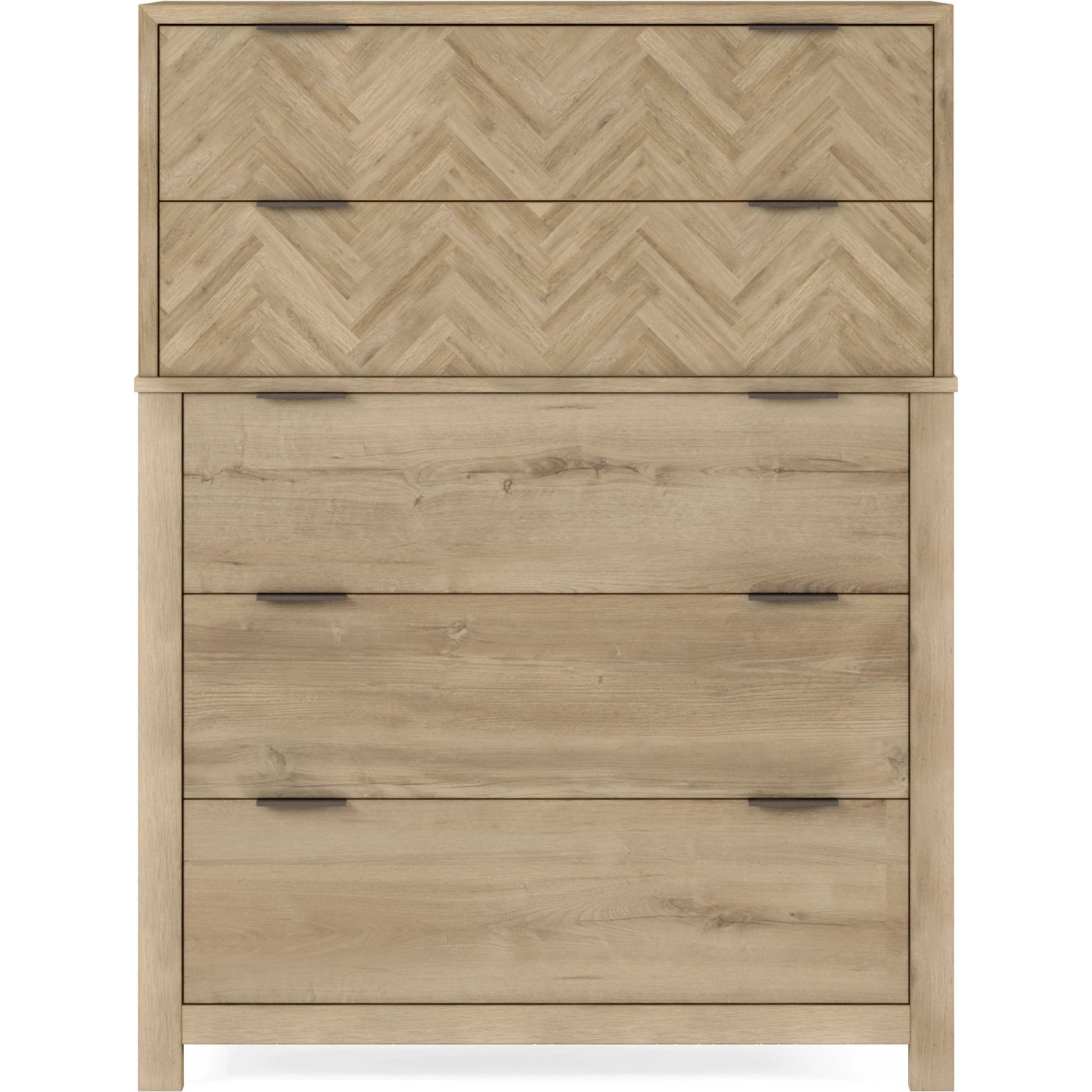 Garrison Drawer Chest by A.R.T. Furniture in washed oak, burnished brass. Made from parawood solids with ash embossing, white oak veneers, metal in a cottage & farmhouse style.