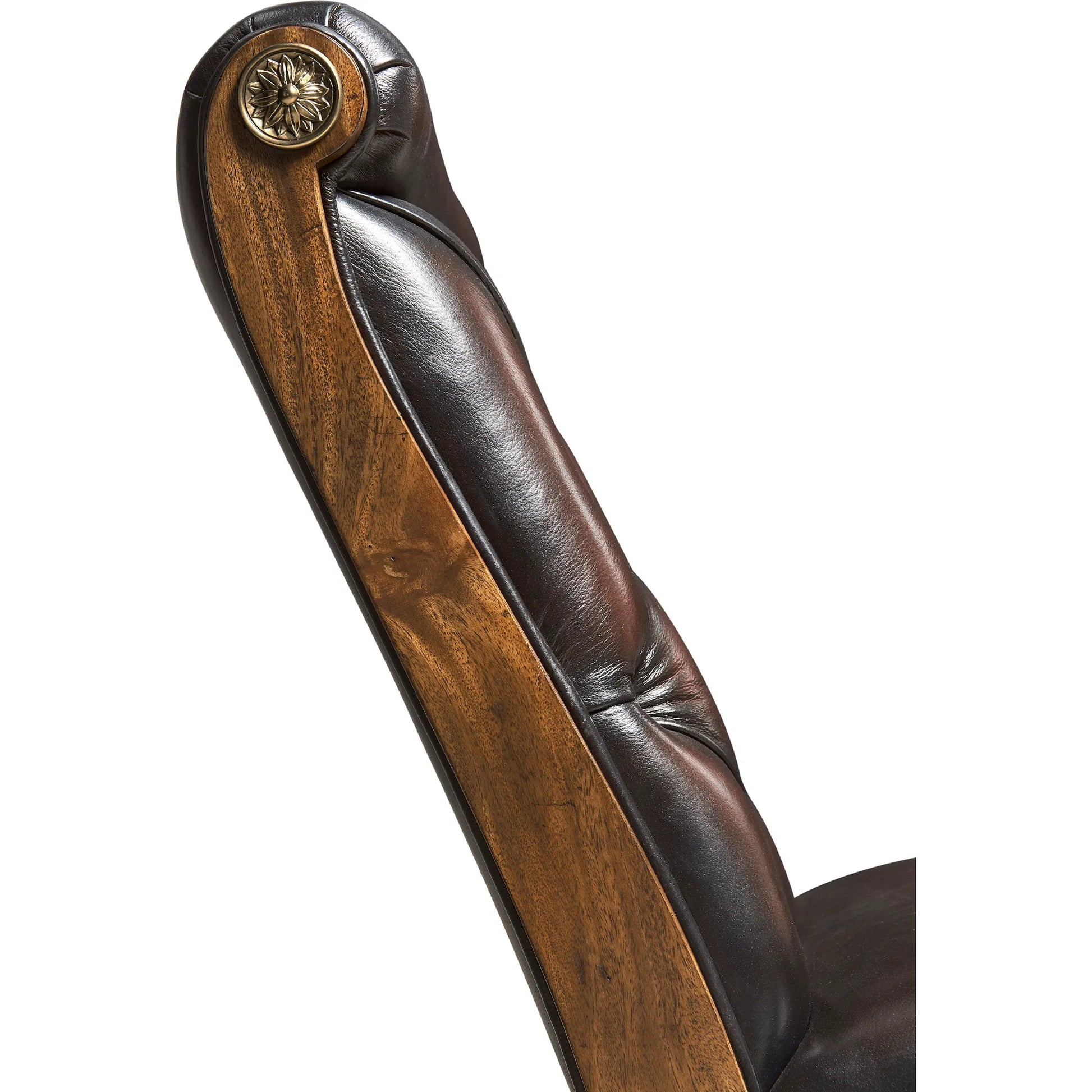 Viceroy Side Chair by Jonathan Charles in viceroy brown santos. Made from local mahogany, leather, brass in a traditional style.