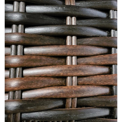 Montecito Outdoor End Table by Sunset West in cognac. Made from resin wicker in a modern style.