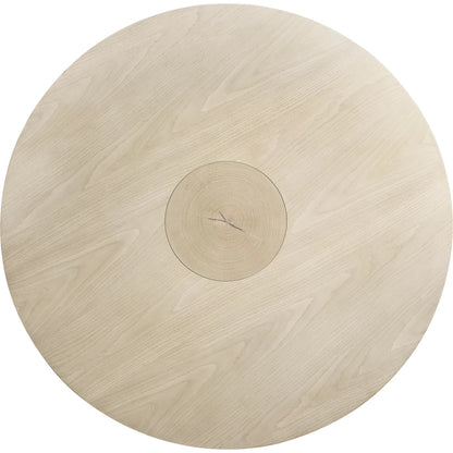 Water Seamount Oak Pedestal Table by Jonathan Charles in beige and bleached oak. Made from oak in a modern style.