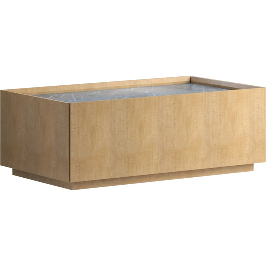 Loft Rectangular Cocktail Table by A.R.T. Furniture in natural maple. Made from poplar, rubberwood, figured maple, marble in a unique style.