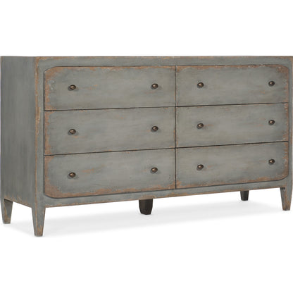 Ciao Bella Dresser by Hooker Furniture. Made from maple veneer, cedar, felt panel, jewelry tray, solid-wood edge top in a traditional style.