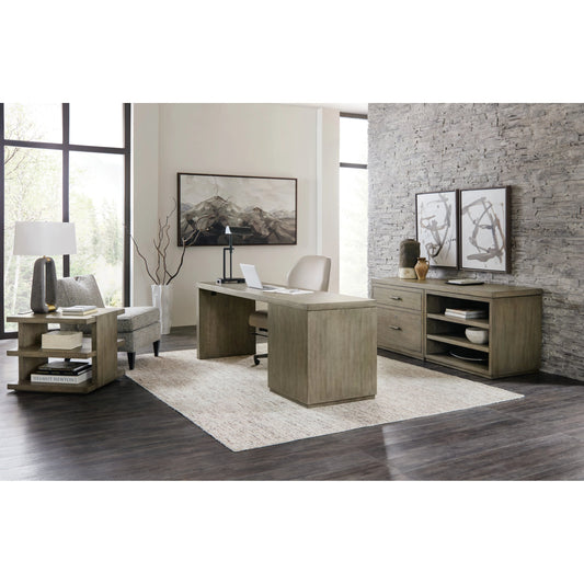 Linville Falls Desk - 72" Top-Small File and Leg by Hooker Furniture in mink. Made from oak veneers in a modern style.