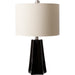 Stellan Table Lamp - 31886 by Livabliss in glazedpolished. Made from shade (outside): linen, shade (inside): polyester, body: ceramic, finial: metal, harp: metal in a modern style.