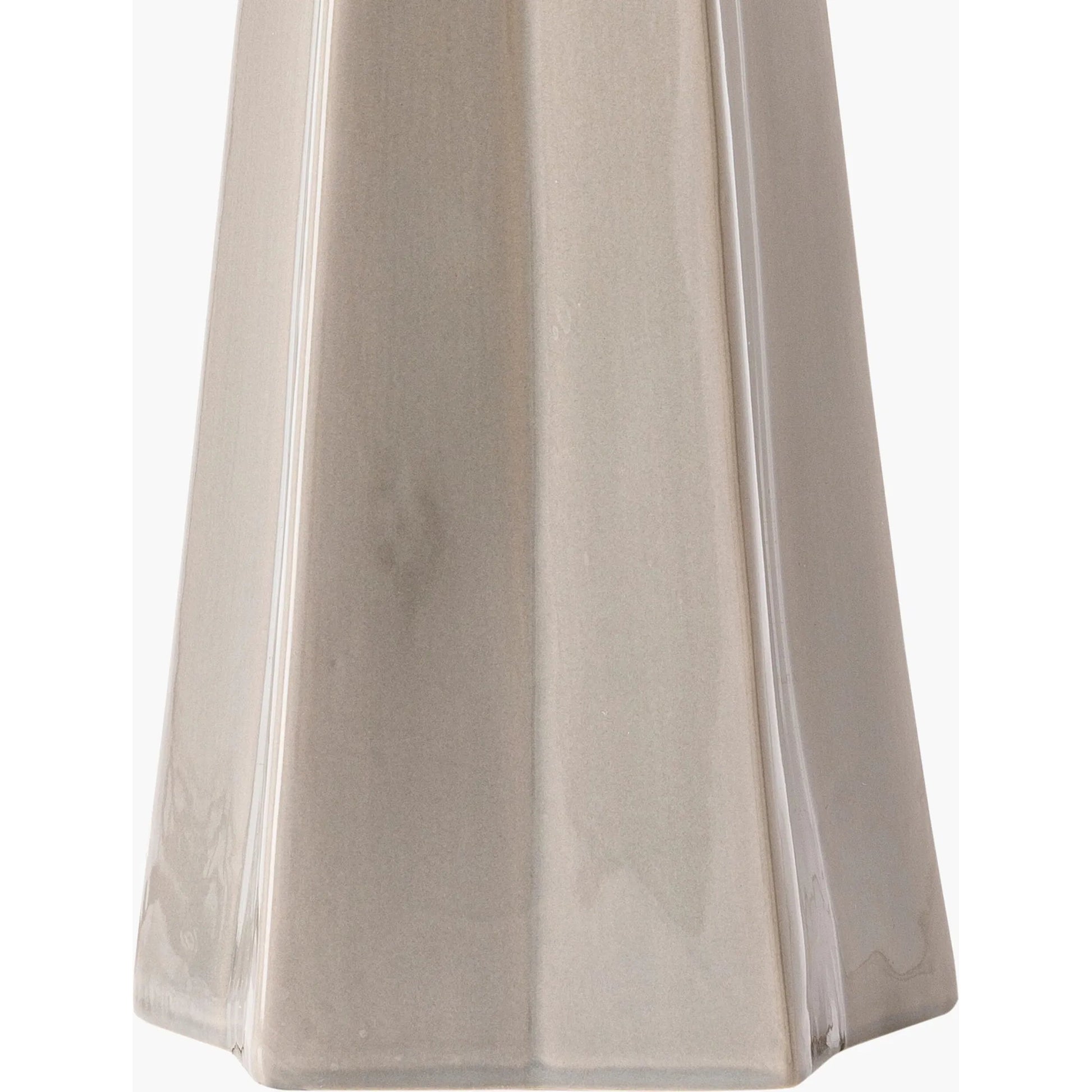 Stellan Table Lamp - 31886 by Livabliss in glazedpolished. Made from shade (outside): linen, shade (inside): polyester, body: ceramic, finial: metal, harp: metal in a modern style.