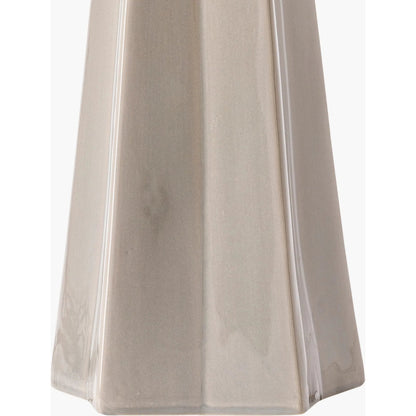 Stellan Table Lamp - 31886 by Livabliss in glazedpolished. Made from shade (outside): linen, shade (inside): polyester, body: ceramic, finial: metal, harp: metal in a modern style.