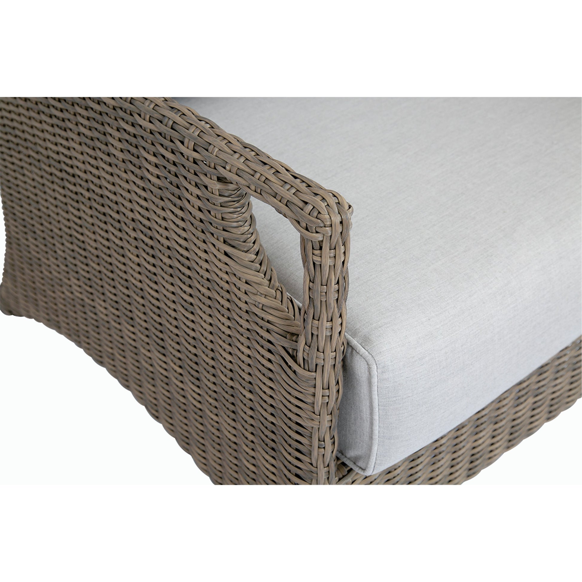Ibiza Outdoor Club Chair by Sunset West in carbon. Made from resin wicker in a modern style.
