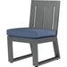 Redondo Outdoor Armless Dining Chair by Sunset West in grays. Made from aluminum in a modern style.