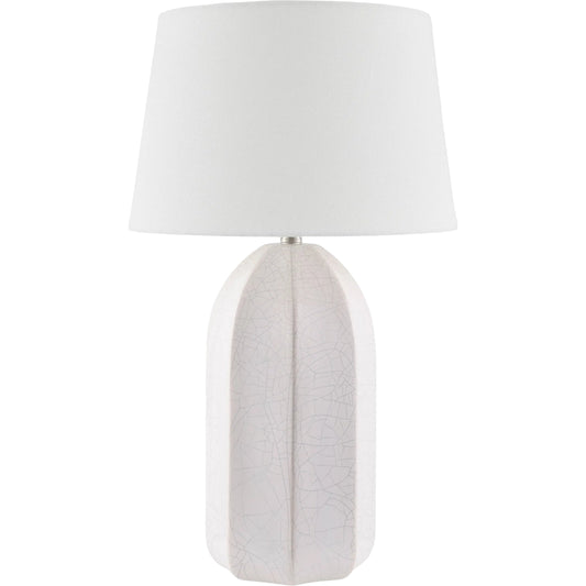 Nolan Accent Table Lamp by Livabliss in electroplated, glazed. Made from ceramic, linen, plastic, iron in a transitional style.