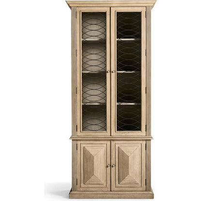 Kairos Display Cabinet by Jonathan Charles in bleached walnut. Made from acacia in a cottage & farmhouse style.