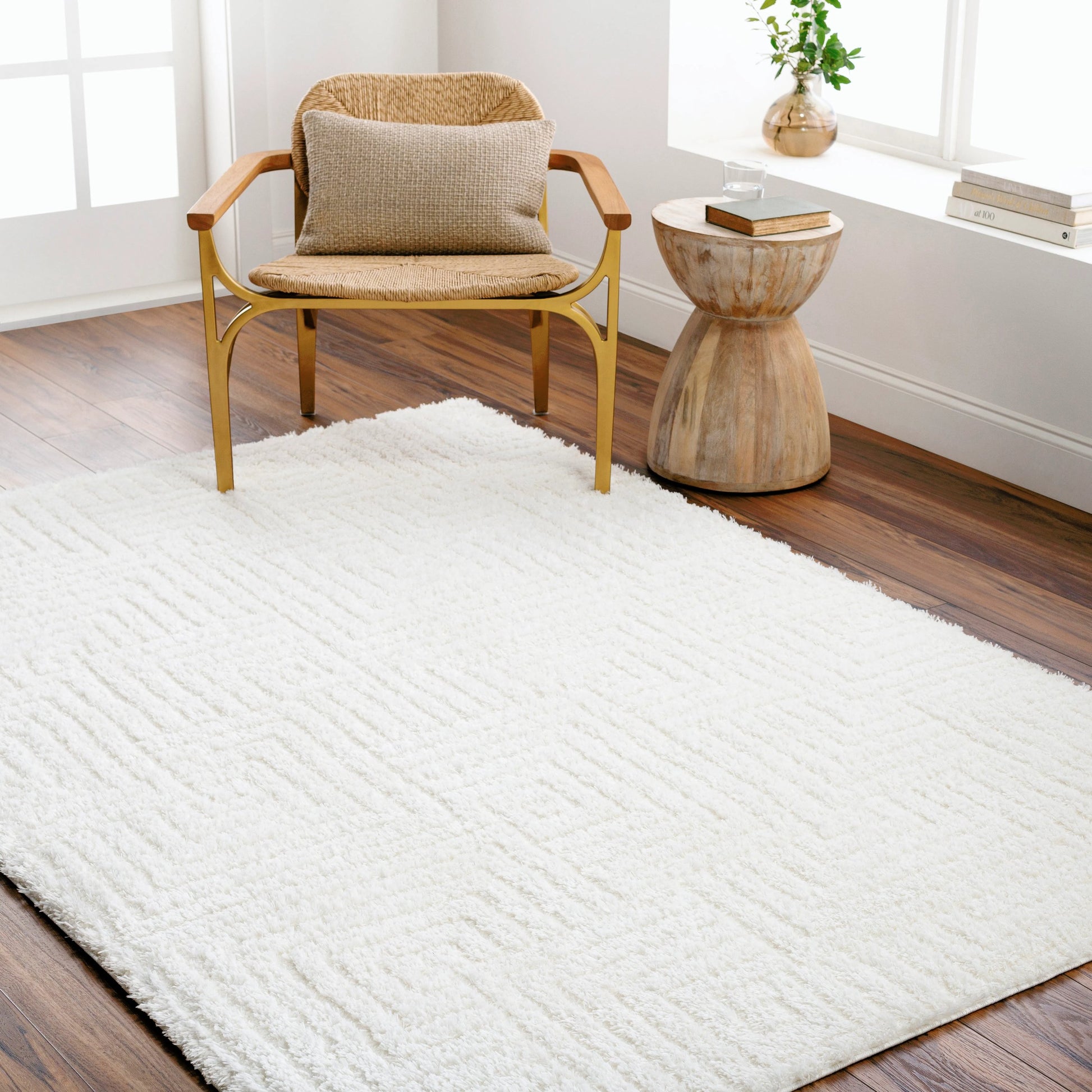Nomadic Rug - 490548 by Livabliss in ivory. Made from face: 100% polyester, warp: 60% jute, 40% polyester in a unique style.