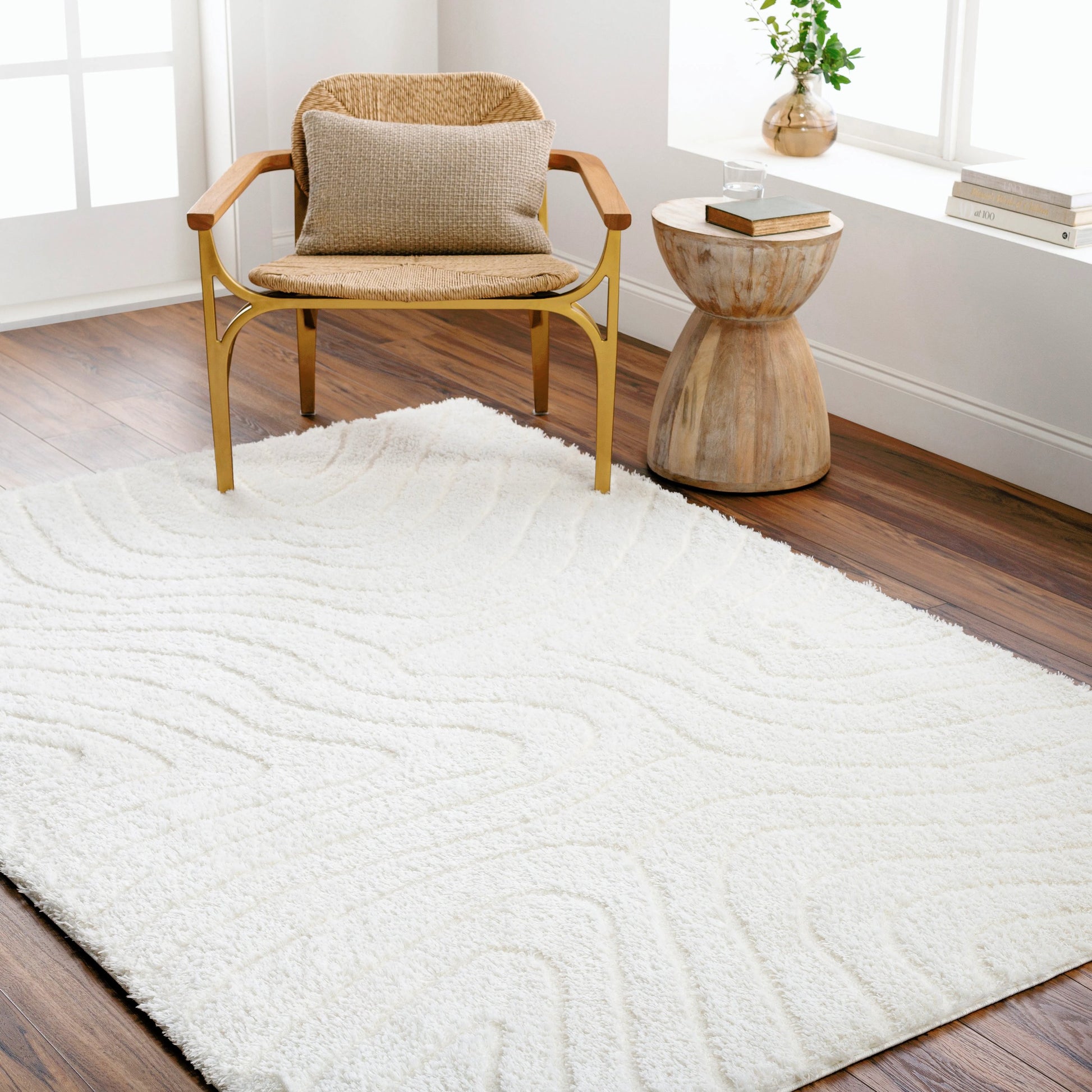 Nomadic Rug - 490554 by Livabliss in ivory. Made from face: 100% polyester, warp: 60% jute, 40% polyester in a unique style.