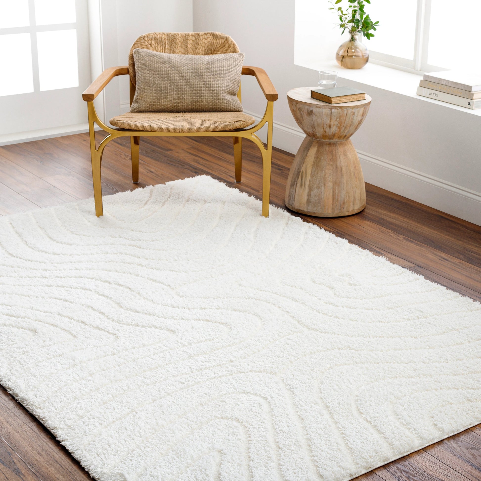 Nomadic Rug - 490554 by Livabliss in ivory. Made from face: 100% polyester, warp: 60% jute, 40% polyester in a unique style.