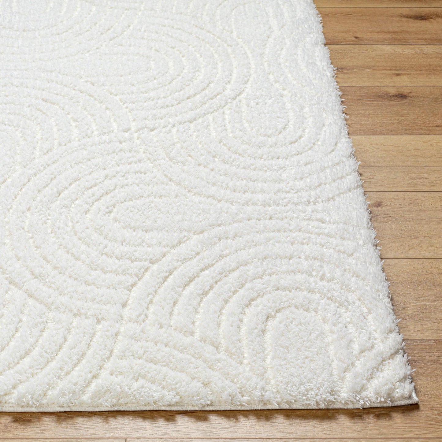 002 SI-2052504,SI-2052505,SI-2052506 | Closeup | Nomadic NMC-2316 Rug by Livabliss in ivory. Made from face: 100% polyester, warp: 60% jute, 40% polyester in a unique style.