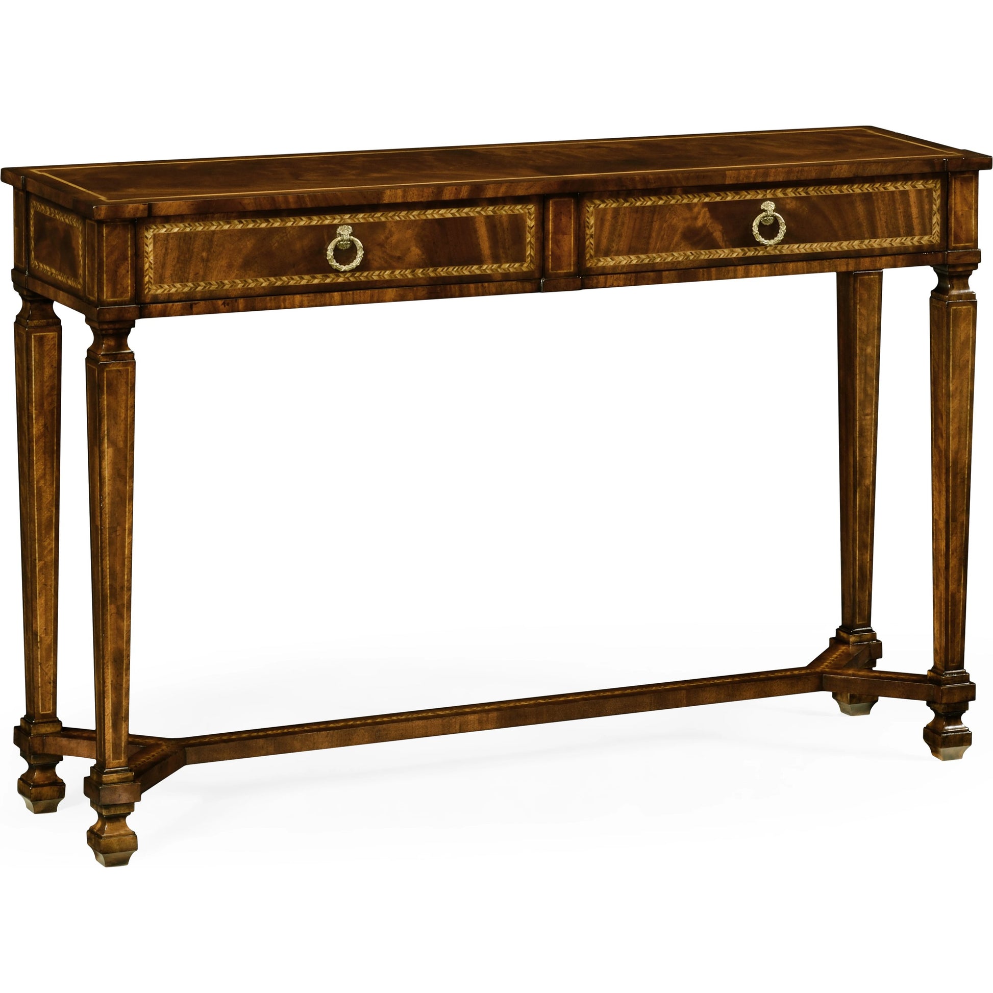 Buckingham Empire Mahogany Console Table by Jonathan Charles in medium antique mahogany. Made from acacia in a traditional style.