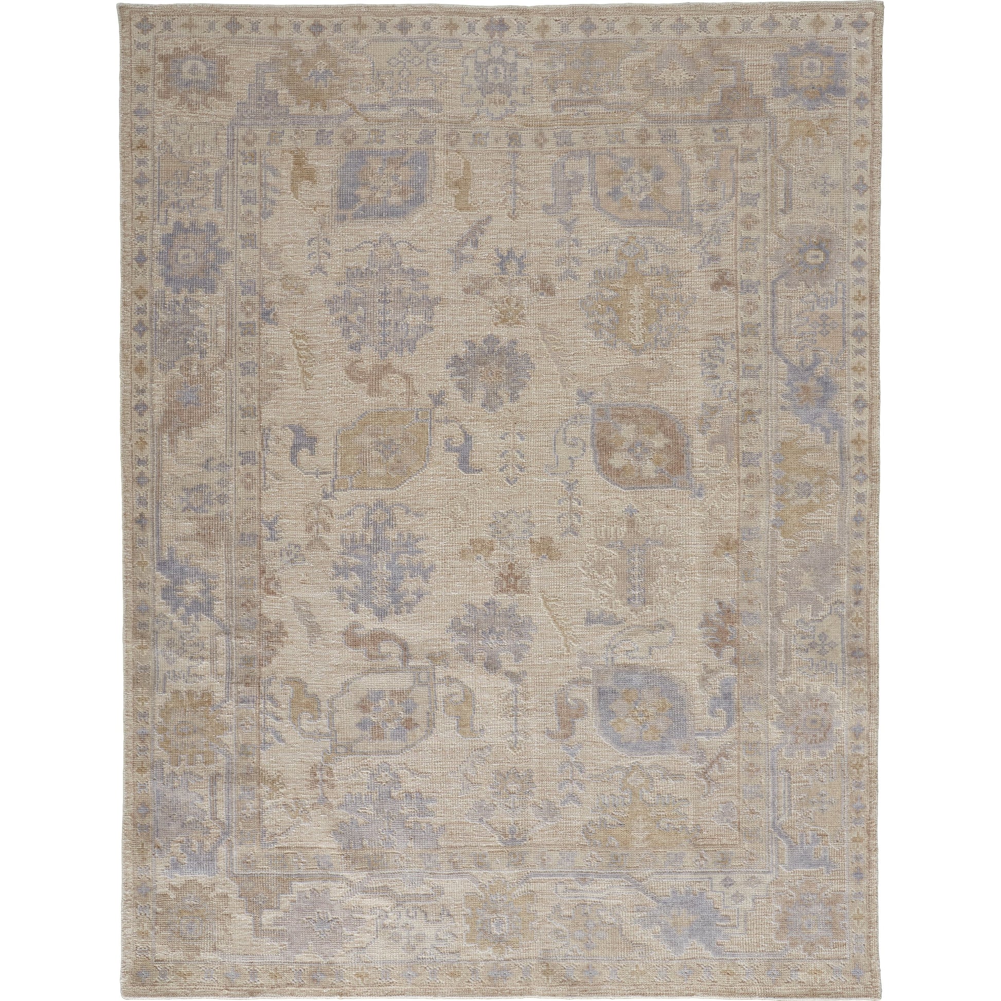 Wendover Transitional & Botanical Rug - 6862F by Feizy in tan, orange, blue. Made from pet in a unique style.