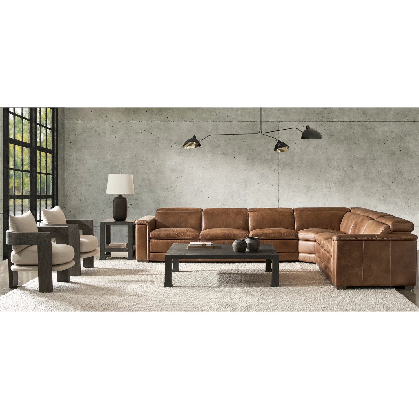 007 SI-2534146 | Lifestyle | Lioni Leather 4-PIECE Power Motion Sectional by Bernhardt in brown. Made from leather in a unique style.