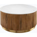 Nems Coffee Table - 500529 by Surya in wood finish, brushed polished. Made from marble, mango wood, brass in a modern style.