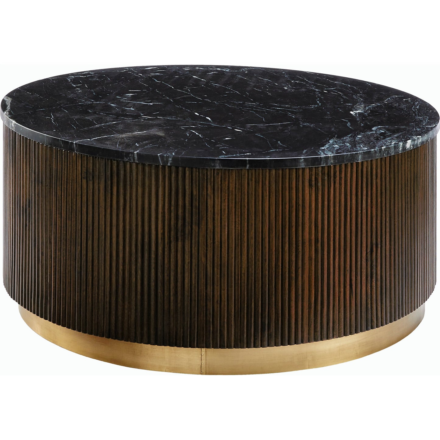 002 SI-2099316 | Primary Silo | Nems Coffee Table - 500529 by Surya in wood finish, brushed polished. Made from marble, mango wood, brass in a modern style.