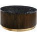 Nems Coffee Table - 500529 by Surya in wood finish, brushed polished. Made from marble, mango wood, brass in a modern style.