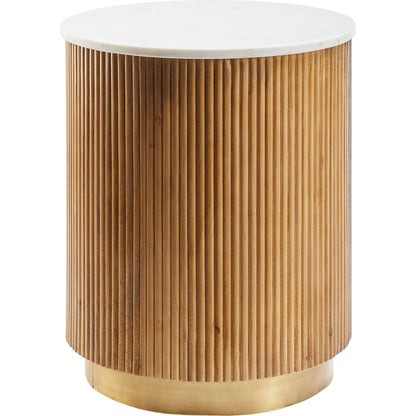 Nems - 500535 by Surya in wood finish. Made from top: marble, base: mango wood, brass in a modern style.