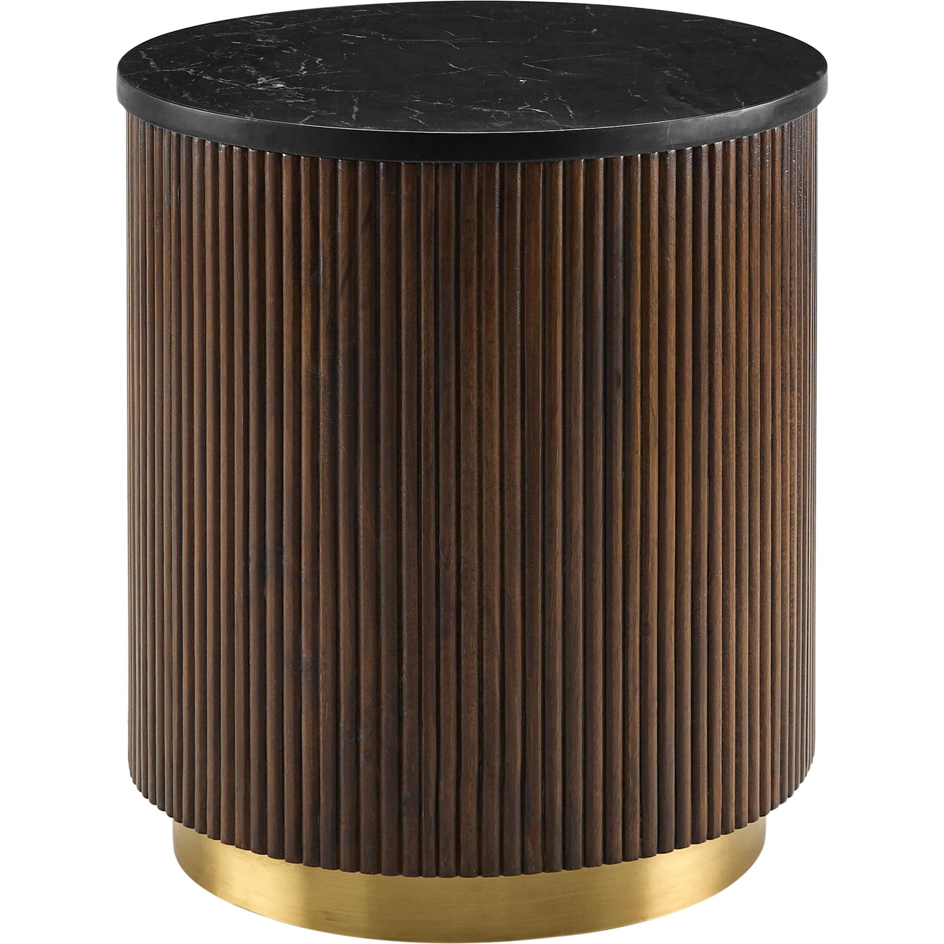 Nems - 500535 by Surya in wood finish. Made from top: marble, base: mango wood, brass in a modern style.