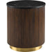 Nems - 500535 by Surya in wood finish. Made from top: marble, base: mango wood, brass in a modern style.
