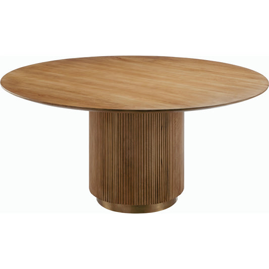 Nems Dining Table - 500541 by Surya in wood finishbrushedwood finish. Made from mango wood, brass in a modern style.