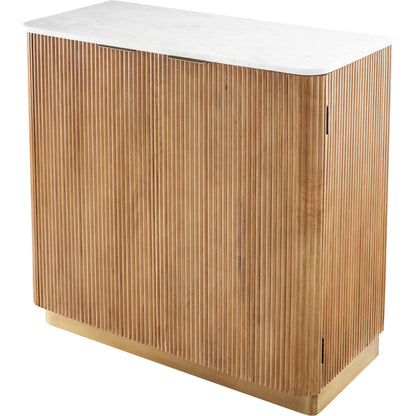 Nems - 500547 by Surya in wood finish. Made from top: marble, base: mango wood, brass in a modern style.