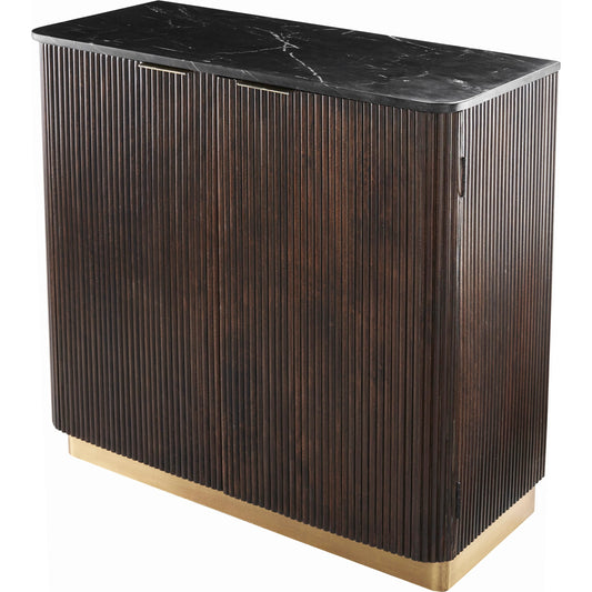 Nems - 500547 by Surya in wood finish. Made from top: marble, base: mango wood, brass in a modern style.