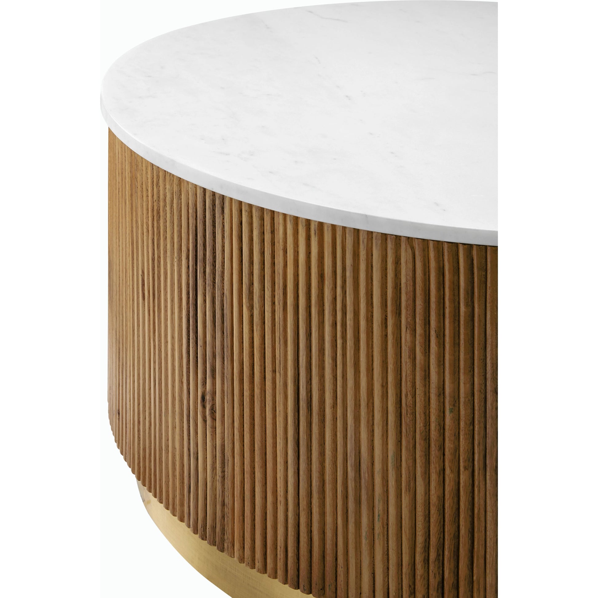 Nems Coffee Table - 500529 by Surya in wood finish, brushed polished. Made from marble, mango wood, brass in a modern style.