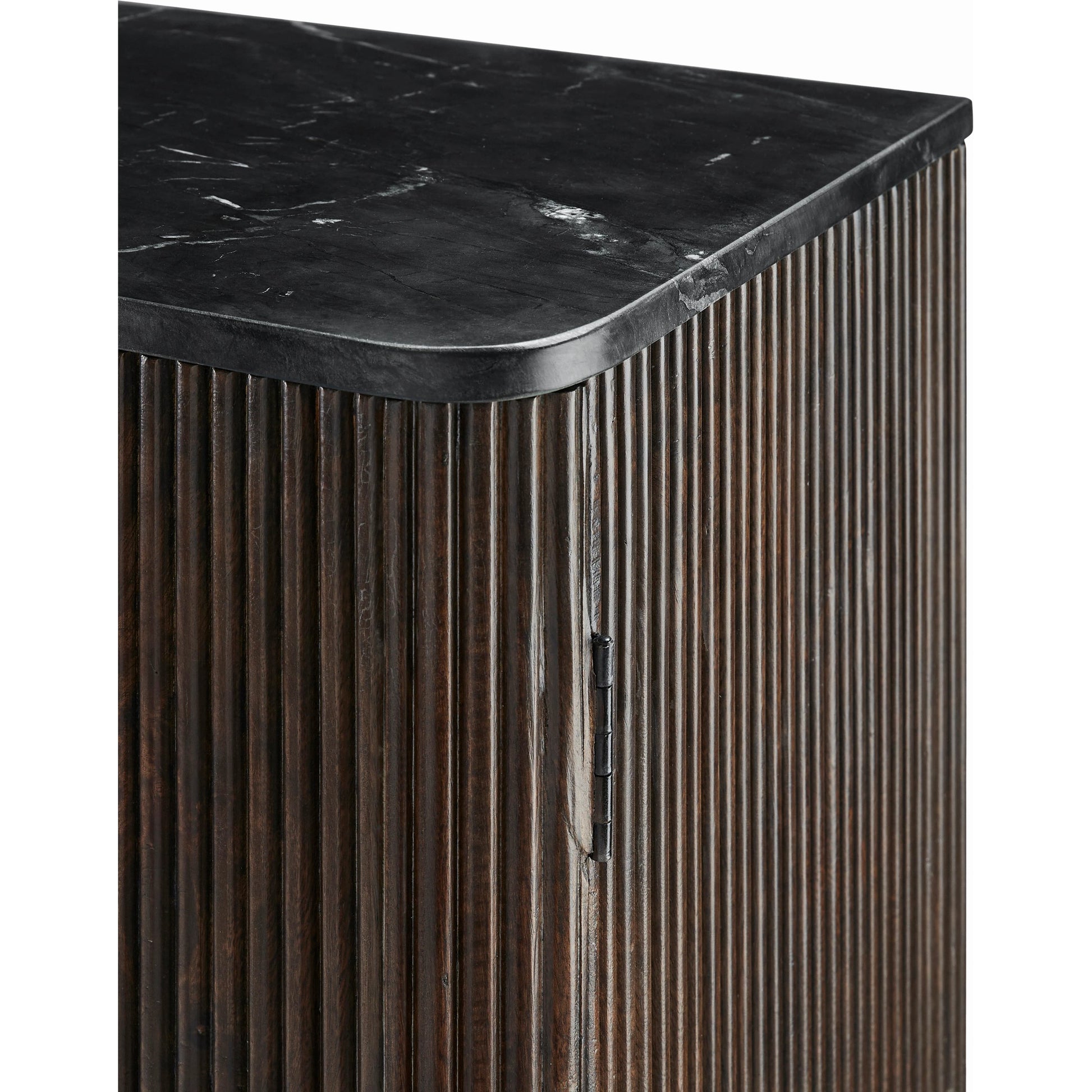 Nems - 500547 by Surya in wood finish. Made from top: marble, base: mango wood, brass in a modern style.