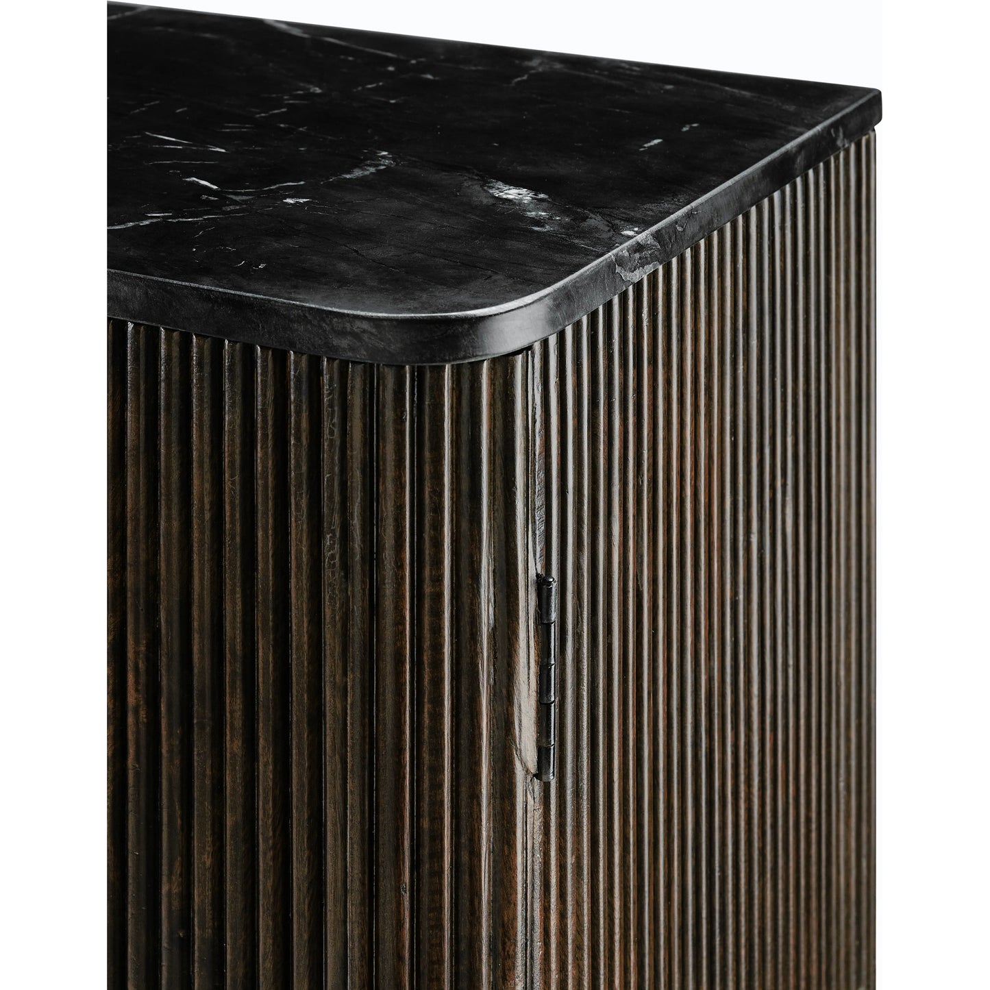 006 SI-2054090 | Closeup | Nems - 500547 by Surya in wood finish. Made from top: marble, base: mango wood, brass in a modern style.